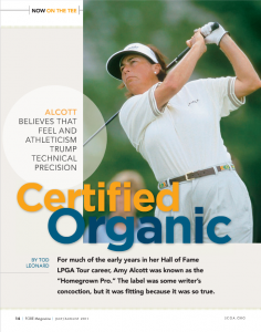 Amy Alcott - Certified Organic - From FORE Magazine, July 2011